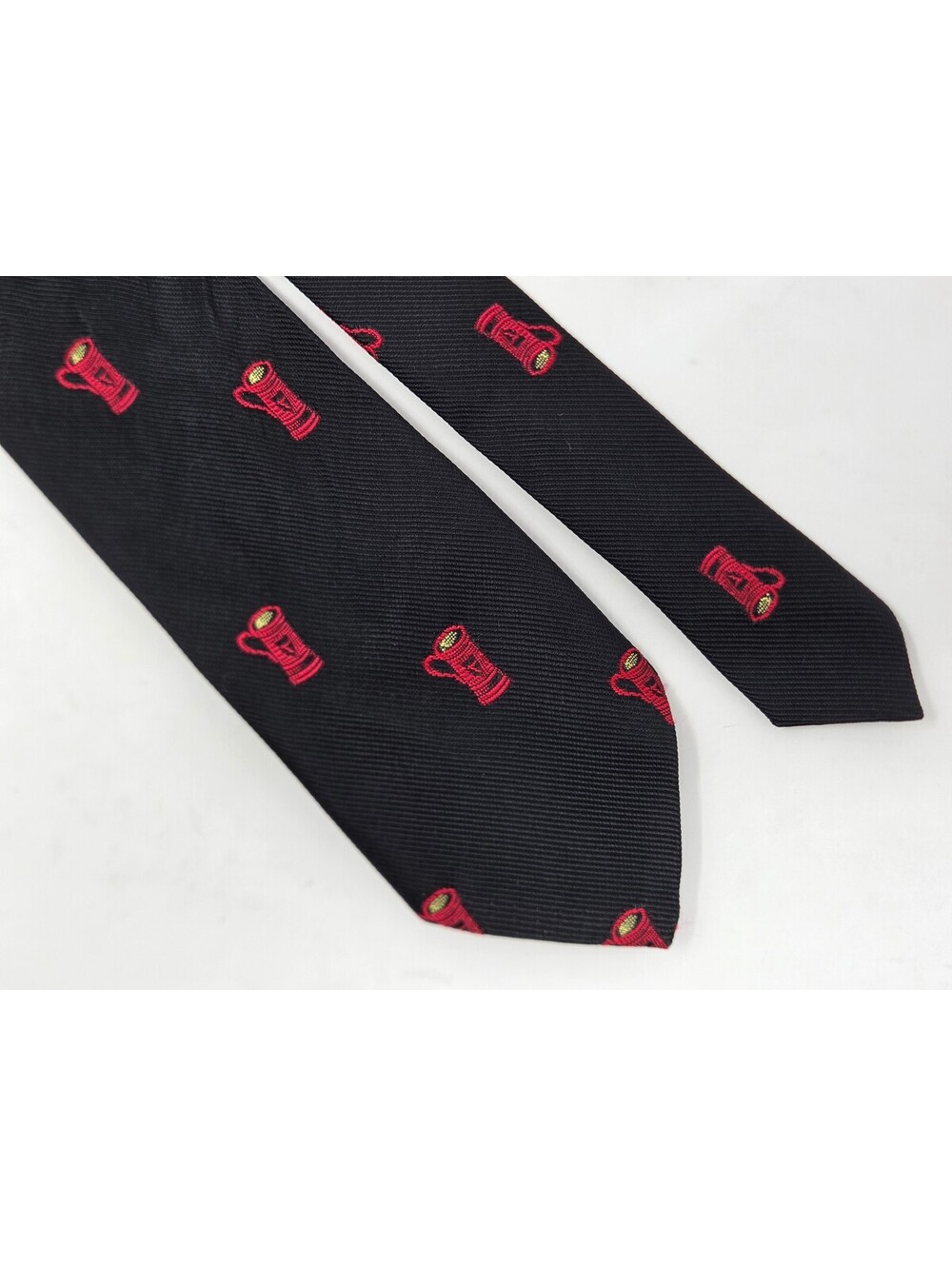 Wembley Black Red Poly Tie Red Beer Stein Masonic 3.2" x 53"